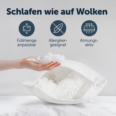 Подушка для сну на боці Blumtal з чохлом, 40 x 145 см, сертифікат Oeko-TEX, регульована наповнювачем, ортопедична подушка для дорослих
