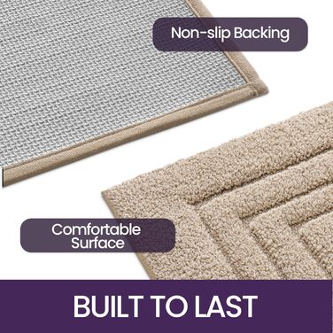 Килимок для ванної кімнати DEXI, м'який, нековзний, пральний, 50 x 80 см, бежевий