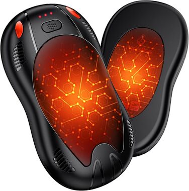 Електричний гріє для рук, 10000mAh, двосторонній нагрів, 2 шт. в наборі, USB, багаторазовий, 3 режими нагріву, для кемпінгу та активного відпочинку, подарунок на зиму