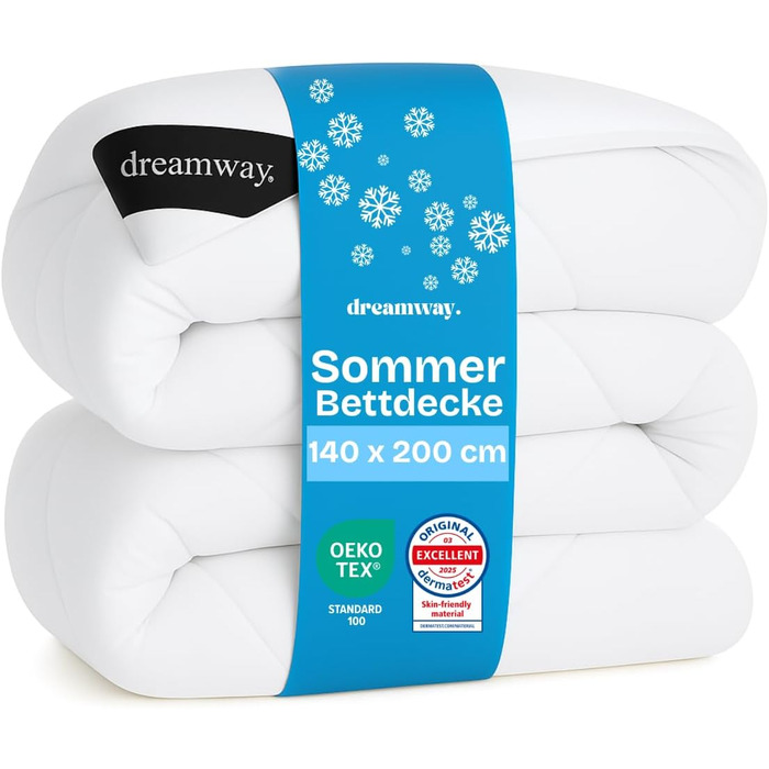 Ковдра DREAMWAY 200x220 см, 450 г/м², тепла зимова ковдра, для дітей, біла