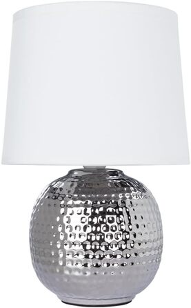 Лампа настільна ARTE LAMP LED з хромованою основою та абажуром з текстилю, біла – для вітальні та спальні