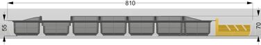 Універсальна шухляда для столових приборів Lana Solution 90 мм, 462 мм x 812 мм, (антрацит, 810 мм x 480,5 мм)