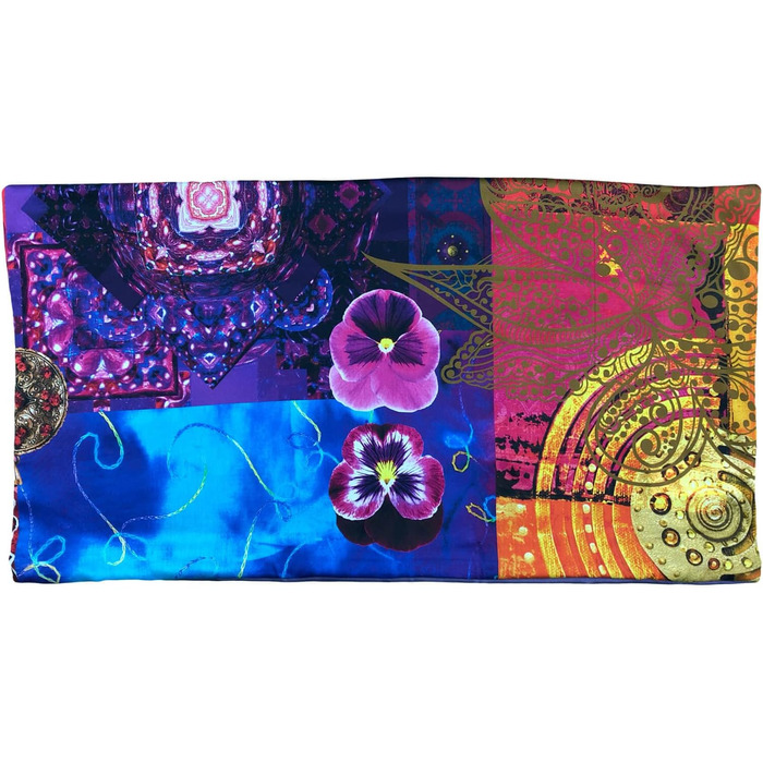 Фіолетовий сатин з клаптикового шиття Мандала, 135x200 см, двосторонній, фіолетовий, 135x200 см