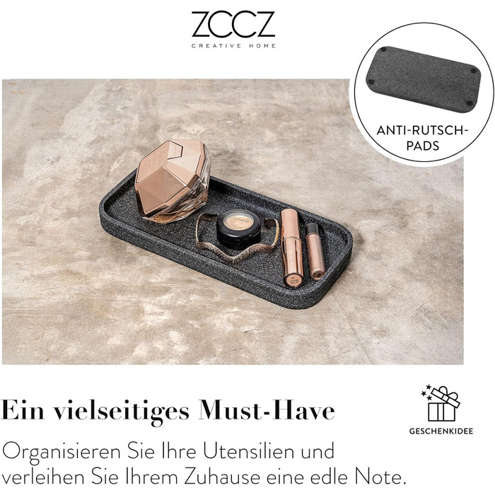 Набір для ванної кімнати ZCCZ 6 предметів: органайзер для зубних щіток, дозатор мила, миска для косметики та ватних паличок. Елегантний декор у мармуровій стилістиці, чорний колір для сучасного інтер'єру.