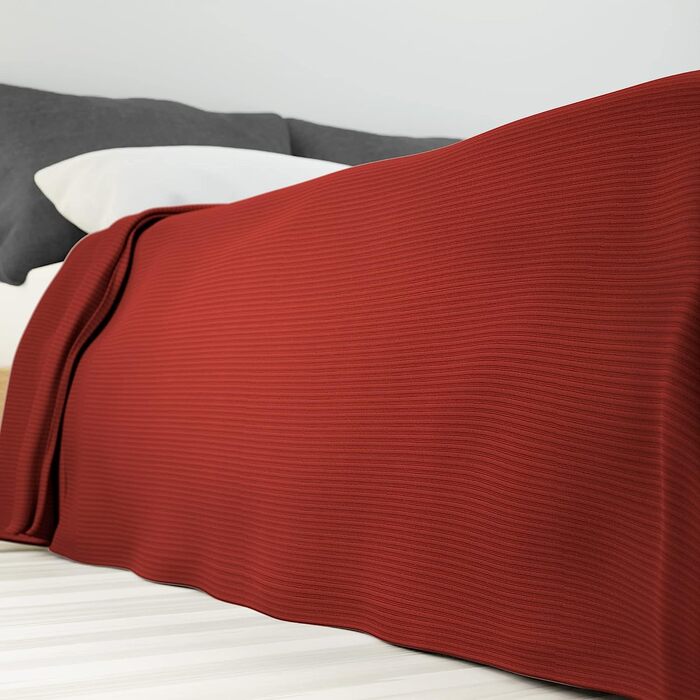 Покривало Byour3 для двоспального ліжка зі змішаної бавовни 260x275 см червоне