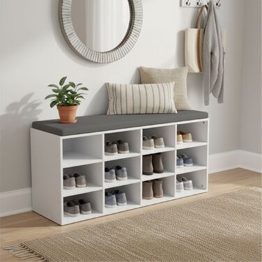 Підставка для взуття Relaxdays з м'яким сидінням та відкритими полицями