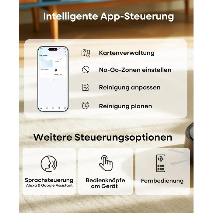 Робот-пилосос з функцією миття 5000Pa, потужний робот-пилосос з базою для самостійного очищення 3.5L, час роботи до 180 хвилин, навігація LiDAR, для збору шерсті тварин та прибирання килимів, керування через додаток, чорний