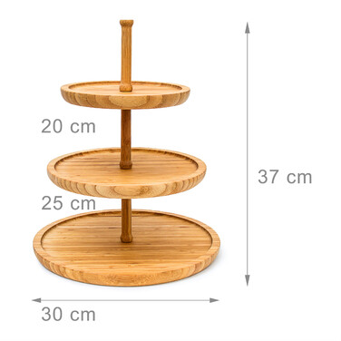 Підставка для торта Relaxdays з бамбука з 3 мисками