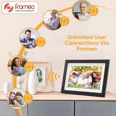 Frameo Цифровий фоторамка з Wi-Fi, FUMAT 10.1 дюймів, 32 ГБ, IPS HD сенсорний екран, автоматичне обертання, коричневий