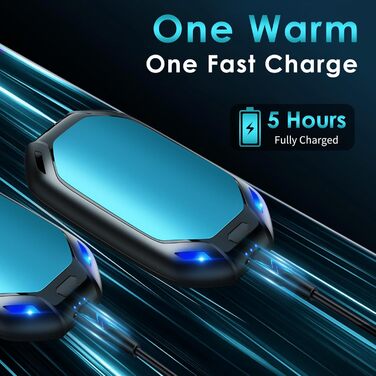 Електричний нагрівач для рук, 2 шт. Перезарядний магнітний кишеньковий нагрівач, ультралегкий та тонкий з великою ємністю 6000 mAh, 3 режими нагріву для чоловіків та жінок, для активного відпочинку, гольфу, кемпінгу (Синій, 1)