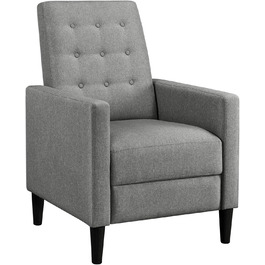 Крісло-релакс Yaheetech для телевізора, регульоване, сіре, з тканини льон