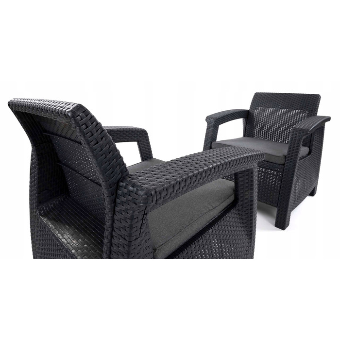 Комплект садових меблів Allibert із пластику, сірий, 3 предмети