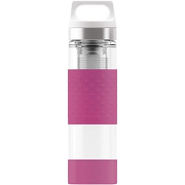 Скляна термопляшка для гарячого та холодного пиття SIGG (0,4 л), ізольована пляшка для води, термопляшка зі скла з силіконовим захистом Berry