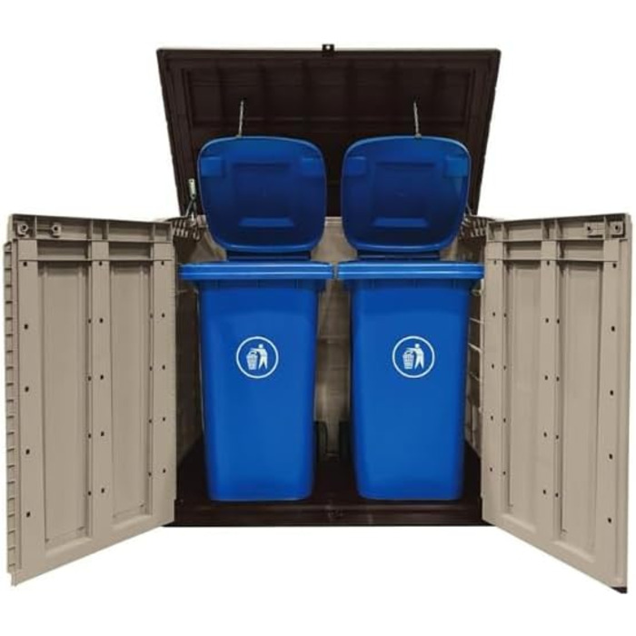 Keter Store it Out Max чорна бокс для сміття 1200 л, пластикова ємність для сміттєвих баків, вуличний контейнер