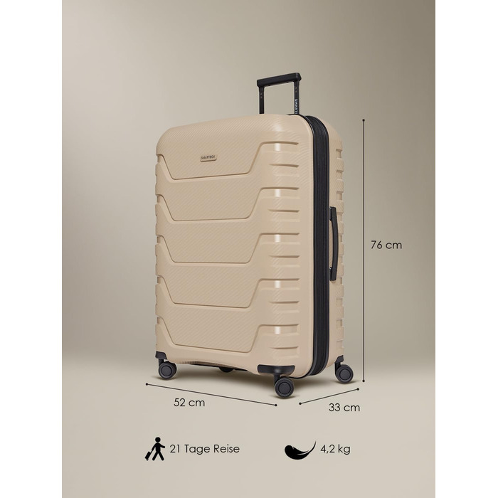 Набір валіз Smartbox Hartschalen Edition 01: 3 валізи, розширювані, з TSA-замком, з поліпропілену (Бежевий)