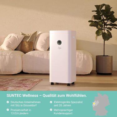 SUNTEC DryFix 20 PRO: Електричний осушувач повітря 20 л/день, 63 м², 3-в-1 (осушувач, очищувач, сушарка)