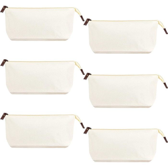 Набір косметичок Belle Vous в білому кольорі (набір з 6 шт. ) Великі тканинні сумки для малювання для жінок і чоловіків Універсальні тканинні сумки для косметики, пенали, приладдя для рукоділля - Гаманці Банківська сумка