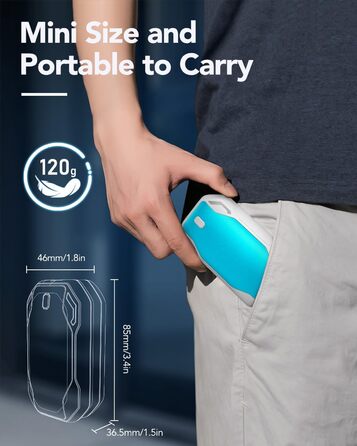 Електричні грілки для рук PHEJIE 2 шт. з 3 режимами нагріву, портативні, для активного відпочинку, кемпінгу, гольфу, подарунок для жінок та чоловіків (синьо-білі)