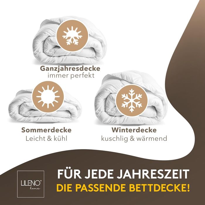 Чорнобиле ковдра LILENO HOME 4-сезонів 135x200 см [1 шт] - ковдра на всі сезони для комфортного сну - літня/зимова ковдра 135x200 см, витримує прасування до 95°C - 1 шт.