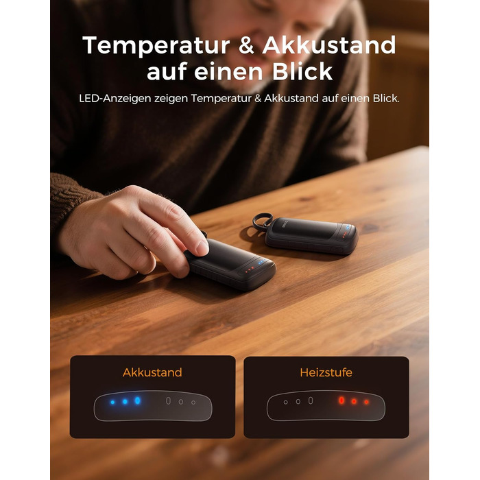 Електричні грілки для рук OCOOPA DuoHeat UT5 - чорні, для кемпінгу, полювання, подорожей, подарунок для чоловіків