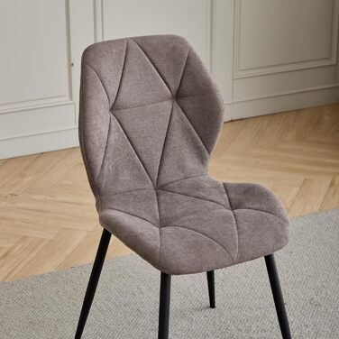 Набір обіднього столу GrandCA HOME: круглий стіл 100 см та 4 сучасні лінові стільці, для вітальні, кухні, їдальні. Колір: темно-сірий + коричневий (під мармур)