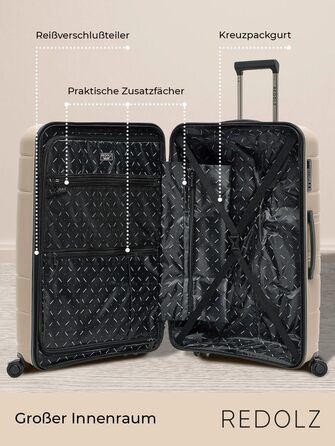 Жорсткий чохол REDOLZ XL 77 см Легкий поліпропілен 4 подвійні котушки та TSA (Essentials 11)