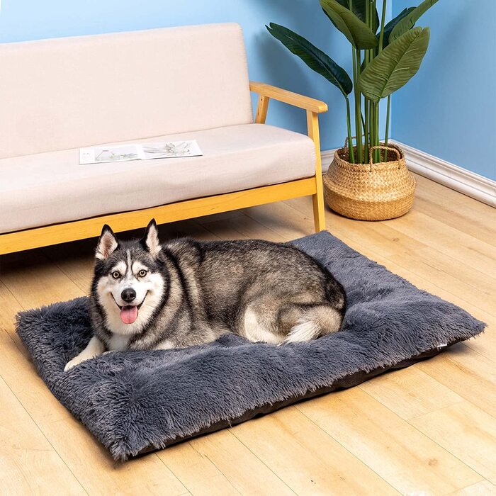 Ліжко для собак середнього розміру миється подушка для собак знімний чохол кошик для собак Килимок для собак Клітка для собак нековзний підлогу Диван для собак прямокутна ліжко для собак середнього розміру Спальне місце для кішок в приміщенні (XL 110x80x1