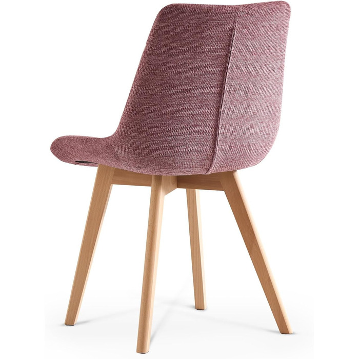 Набір з 2-х оббивних стільців для їдальні B&D Tania, рожевий, стиль кантрі/сканді, для кухні, офісу, туалетного столика, Webstoff Merlot, 11118-ROSA-2