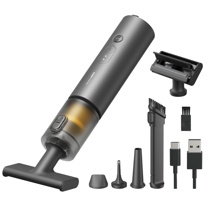 Акумуляторний ручний пилосос HOTO 20000Па 4-в-1 для авто, дому та клавіатури, бездротовий міні-пилосос з функцією обдуву