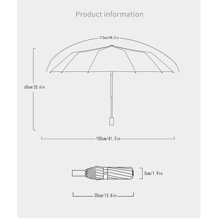 Парасолька Bifrost Sun Protection Кишенькова парасолька Ерісед Штормостійка до 140 км, автоматичне відкриття та закриття, рюкзак або подорож, захист від ультрафіолету Справжні подарунки з дерев'яної ручки для чоловіків та жінок (сірий)