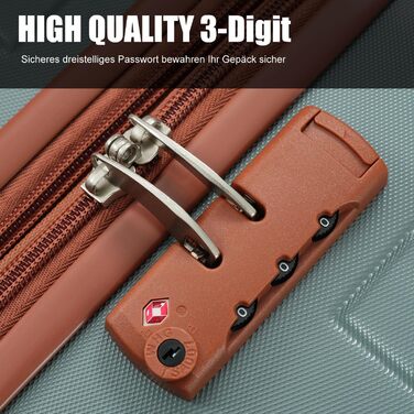 Набір валіз Merax 5 шт. (M-L-XL) з ABS, TSA-замком, розширення до 5 см, + сумка та органайзер для косметики (темно-зелений + коричневий)