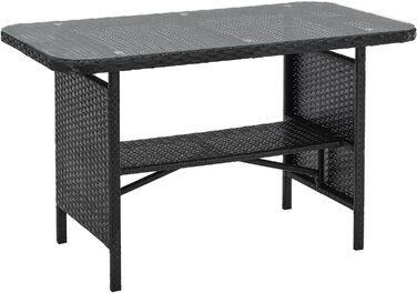 Садовий набір Gartensitzgruppe SVITA Dallas з поліротангу, 4 предмети: 2 крісла, диван на 2 місця, стіл, чорний. Комплект вуличних меблів зі сталевим каркасом та подушками