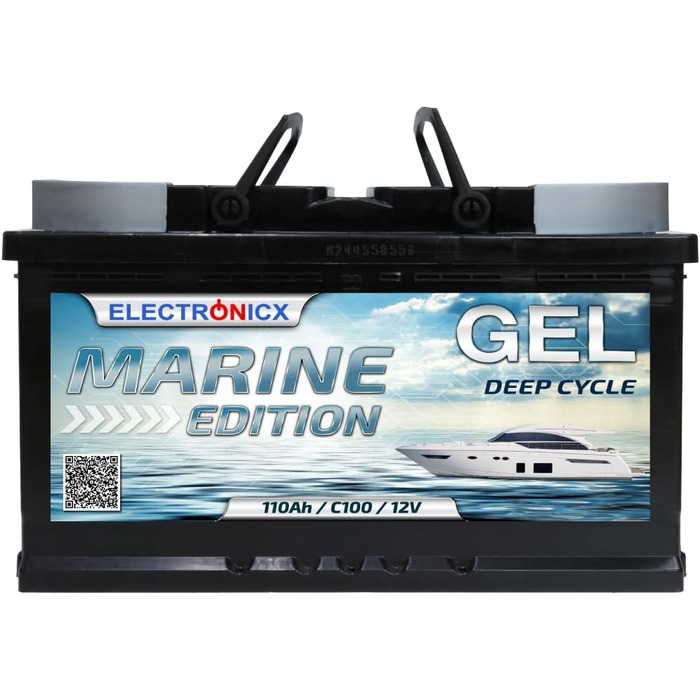 Гелева батарея 12 В 140 Ач Marine Edition технологія GEL, сонячна батарея для човнів, автофургони, надійна надійна батарея для кемпінгу на човні Sola (110 Ач)