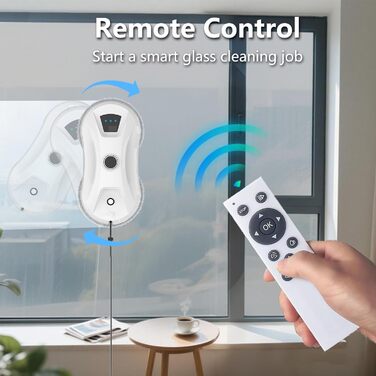 Електричний робот-миття вікон Fensterputzrooter 5600Pa з автоматичним струменем води та системою інтелектуального розпізнавання країв, для внутрішніх та зовнішніх вікон, 10 мікрофібрових серветок (подвійні насадки)