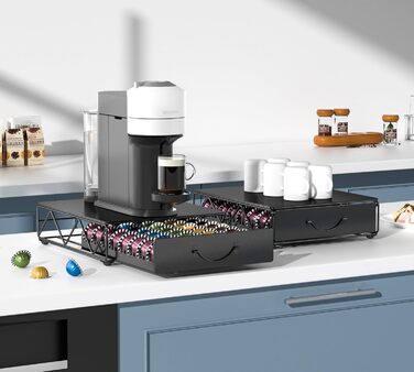 Тримач для капсул Vertuo та Nespresso: органайзер на 90 капсул, металевий, для Vertuo 40