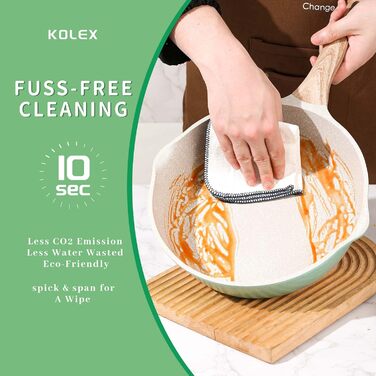 KOLEX Набір кухонного посуду з гранітною покриттям, 12 предметів, блакитний. Без PFOA.