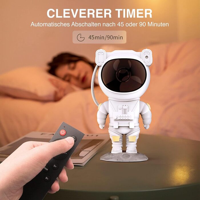 Проектор зоряного неба LED, галактичне світло з пультом та таймером, проєктор зірок для дітей та дорослих, білий, 228x120mm