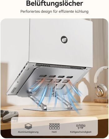 Підставка для ноутбука Orico ST11, регульована висота, складна, алюміній, вентильована, ергономічна, сумісна з MacBook Air/Pro та ноутбуками 10–17