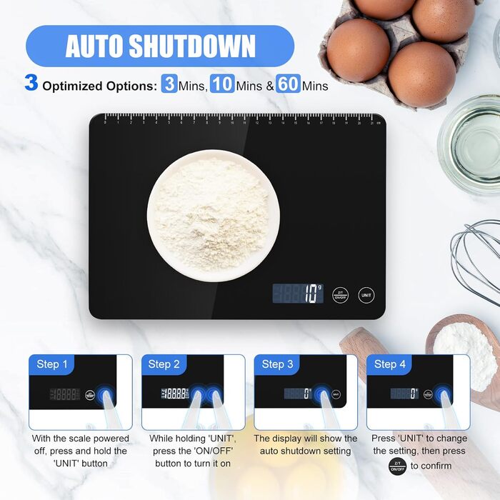 Кухонні ваги Dr. Cow з подвійною платформою, 15 кг/1 г та 500 г/0.01 г, 7 одиниць вимірювання, функція тарування, підрахунку, автовимкнення, для кухні, ювелірних виробів, випічки та приготування їжі (K30H Чорний)