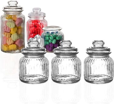 Набір BigDean з 3 ностальгічних скляних баночок для цукерок (0,7 л)