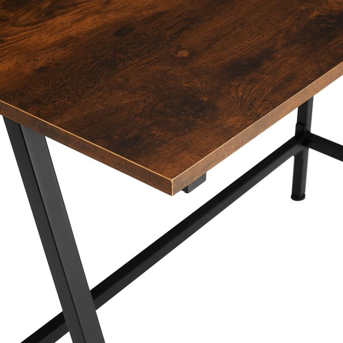 Письмовий стіл Tectake в промисловому дизайні, 100 х 50 х 77 см, невеликий комп'ютерний стіл з дерева метал, офісний стіл для вітальні та кабінету, чорний металевий каркас (індустріальний темно-коричневий)