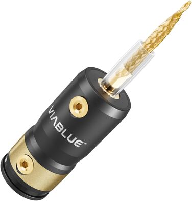 Роз'єм VIABLUE N-Connector 24K із золотим покриттям, повністю металевий, високого класу, 2 пари (4 шт. ) T8 гнучких штифтів