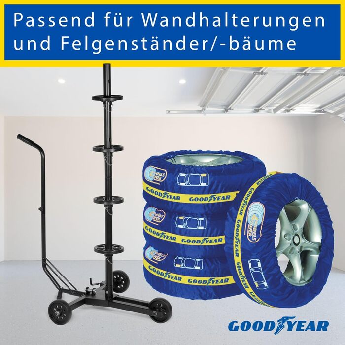 Чохли для шин Goodyear з 600D поліестеру, 4 шт. (блакитні) - захист від УФ, водовідштовхування