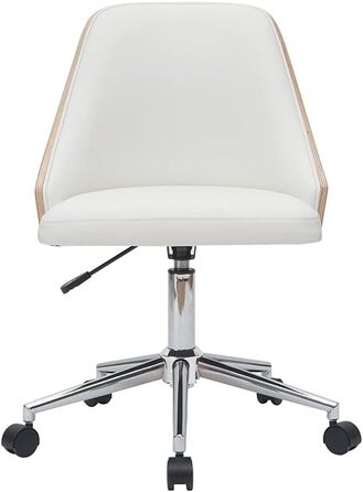 Офісне крісло Miliboo QUINO PU білий, світле дерево