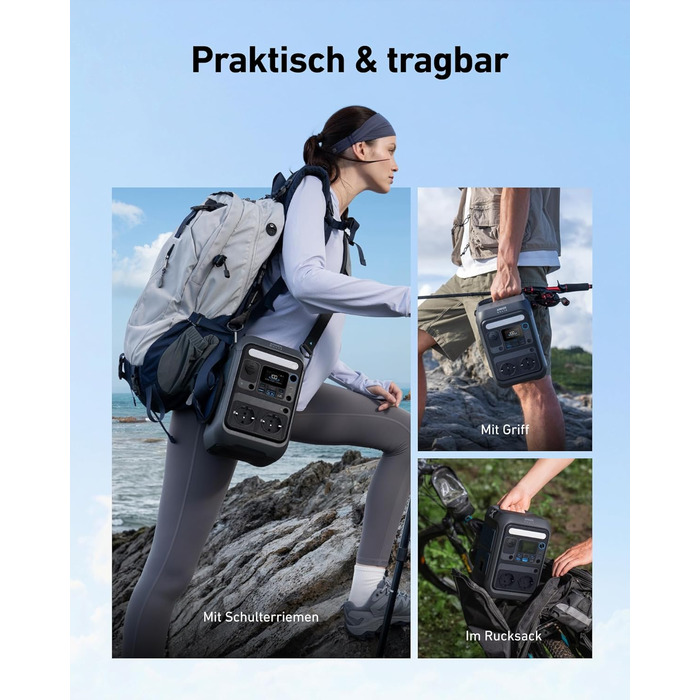 Портативна електростанція Anker SOLIX C300X: 288Wh LiFePO4, 300W (600W max), для кемпінгу та подорожей