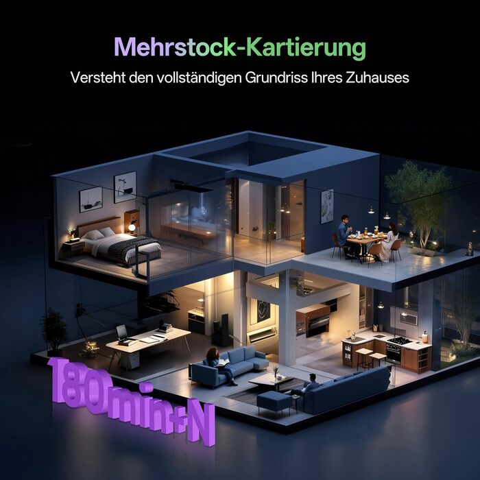 Робот-пилосос Vexilar W15 з функцією миття підлоги, бездротовий, 10000Pa, LiDAR-навігація, 180 хвилин роботи, керування через додаток та голосовий помічник