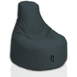 З наповнювачем з пінополістиролу, що не забруднює навколишнє середовище, 62 кольори Внутрішні зовнішні крісла-мішки Подушка для сидіння для дорослих Гігантська крісла Beanbag Дитяча подушка для відпочинку Ø (80 см) Антрацит