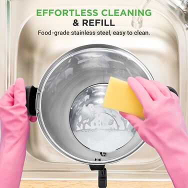 NutriChef Електричний автоклав та дозатор гарячої води 13л - нержавіюча сталь з захисним кришкою та краном без протікання | Функція підігріву для глінтвейну, чаю, кави | Для комерційного та приватного використання | 1100W компактний пристрій (19 літрів)