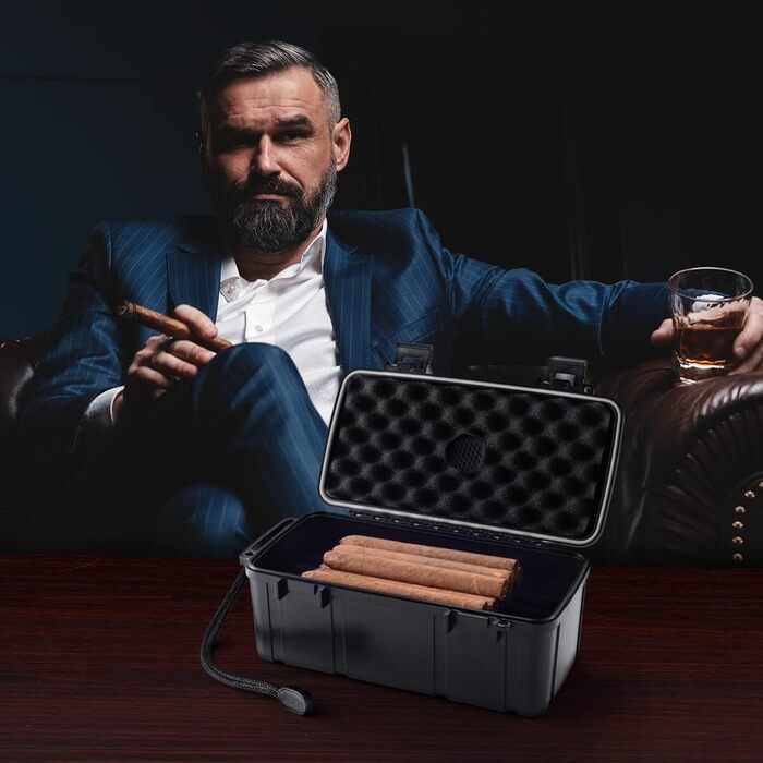 Портативний цигарний вологозбережувач (гумодор) у кейсі, водонепроникний, для 10 цигарок, розмір L (23,8 x 12,7 x 9,6 см)