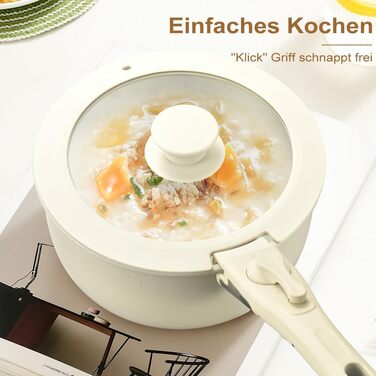 Набір посуду MDHAND 17 частин з гранітною емалевою поверхнею, антипригарне покриття, знімні ручки. Включає сковорідки, каструлі та супові горщики для приготування, смаження та тушкування.